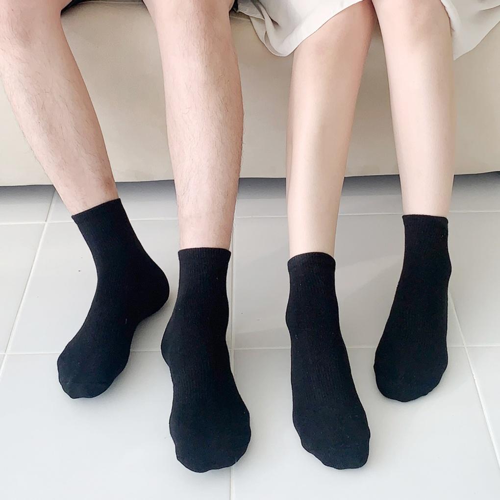 5 pairs of men's and women's double-cushion mesh short socks
