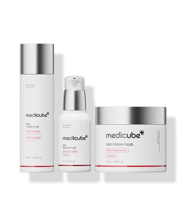 RED Line Toner Serum Creme Set Koreanische Akne-Pflege BHA Teebaum Cica Hautpflege-Routine