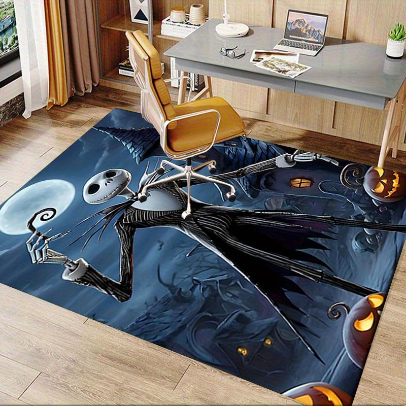 Office Rug Jack Skellington, Halloween Town Theme 3D Printed Anti-Slip Rug-Machine Washable for Living Room