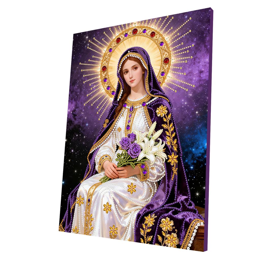 Lady DIY Special Shape Drill Art Craft Pearl Diamond Painting with Frame 11.81x15.75in Diamond Art Pearl Painting Kit Gift