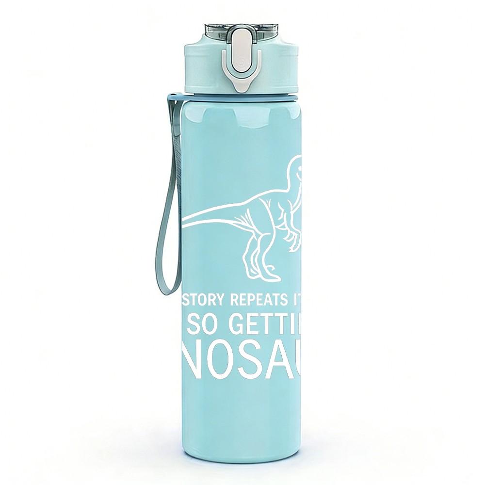 1PC Faint Light Feather Minimal Sketch Print 750ml Color Plastic Sports Water Bottle Leakproof Flip Straw Lid Suitable for Sports Office Home Use