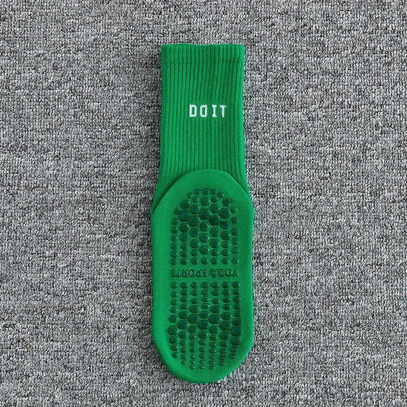 Atmungsaktive Yogasocken aus Baumwolle bis zur Mitte der Wade, einfarbig, gestreift, rutschfeste Sportsocken, Pilatessocken, Tanz-Fitness-Trainingssocken