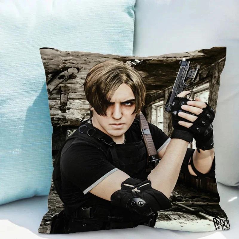 Leon Kennedy Soffkuddar Kudde för Sovrum Sängkudde Heminredning av Modernt Sofföverdrag Dekoration Vardagsrum Kort Plysch