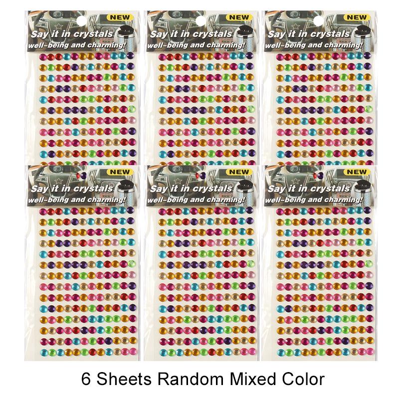 

6-12Sheets Colorful Crystal Sticker DIY Diamond Self Adhesive Stickers Festival Party Souvenirs Carnival Gifts Game Rewards ZYF