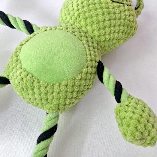 Pet Toy Cartoon Duck Frog Design Dog Chew Toy with Sound Feature Bite-Resistant Tug-of-War Interactive Teeth Grinding Dog Toy