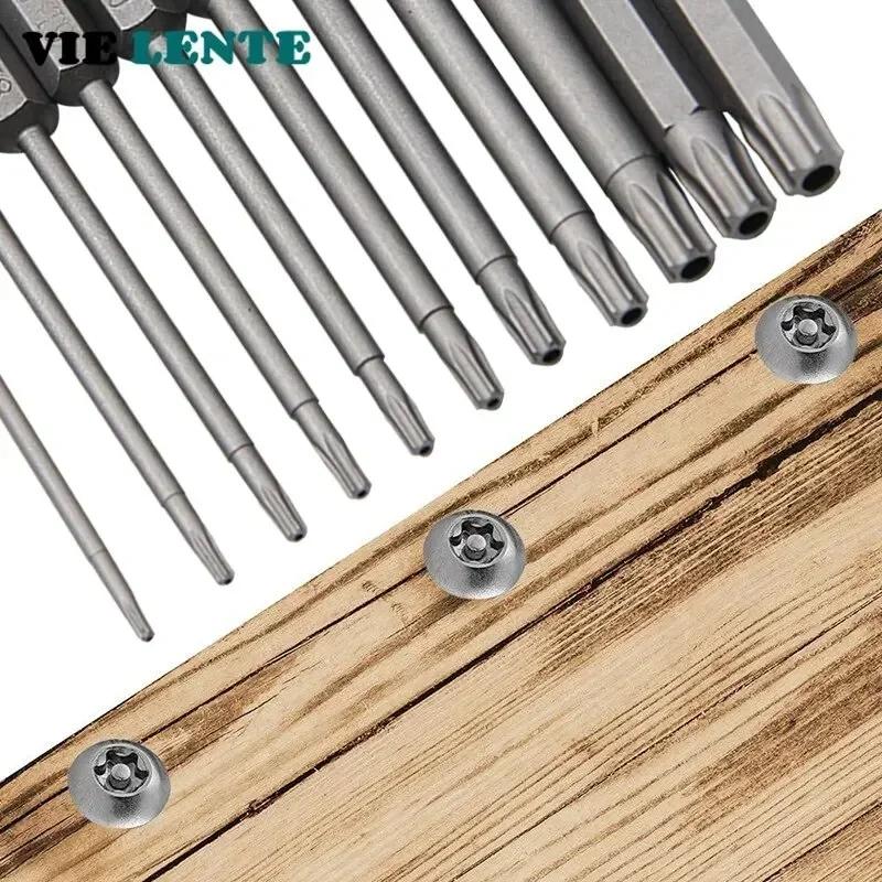 Torx Security Bit Set Screwdriver Drill Set 1/4 Inch Hex Shank 4 In Length S2 Steel Torx Screwdriver Bit Set 11/12pcs Torx Head