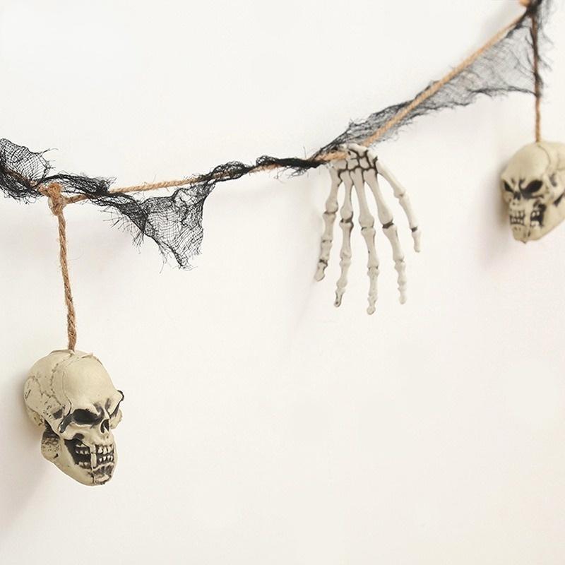 Halloween Skull Garland Decoration Terror Skull Hand Bone Hanging String Ghost Banner Garland Halloween Party Supplies