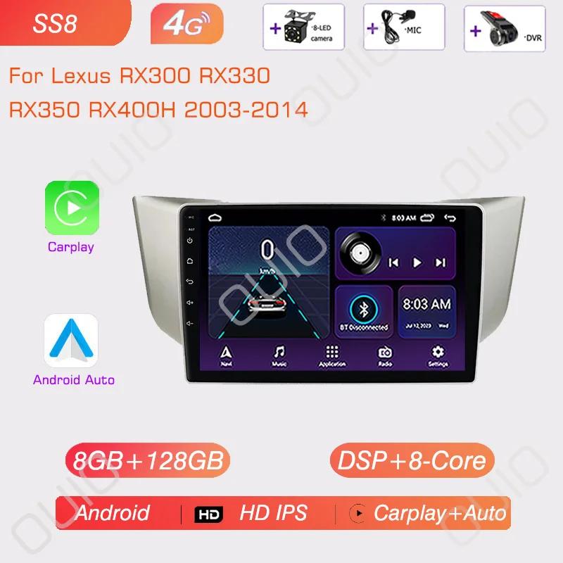 4G Android 13 Radio For Lexus RX300 RX330 RX350 RX400H 2003-2014 Car Stereo Multimedia Player Carplay Auto GPS Navigation
