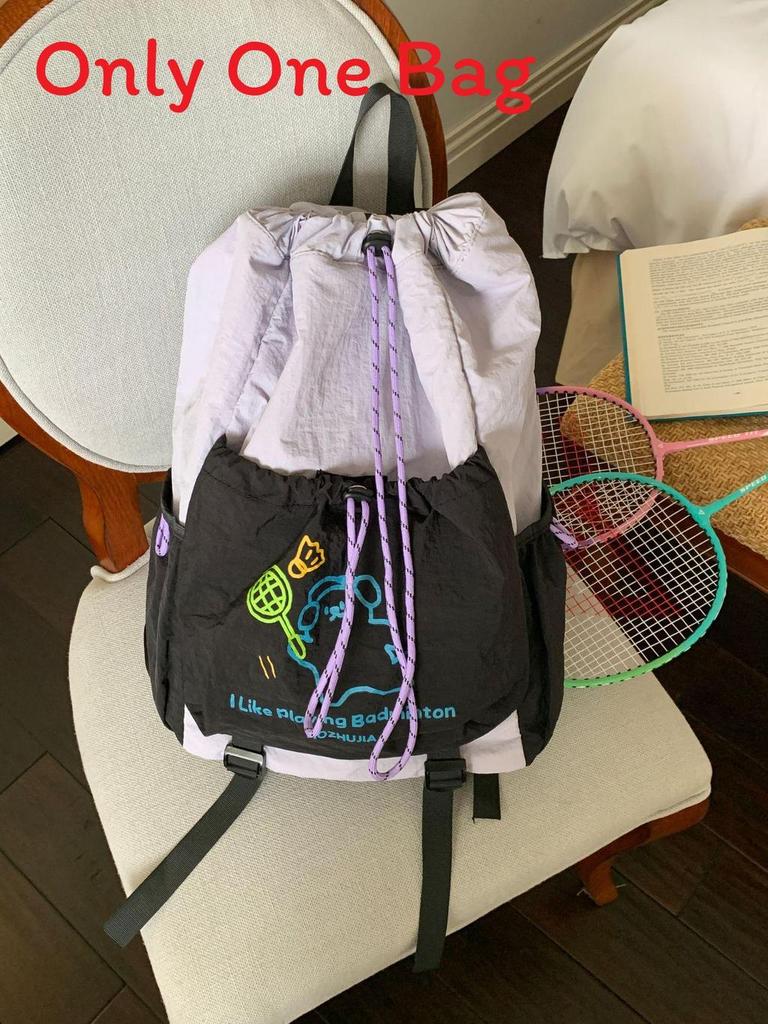 Taslon Material Girls Drawstring Backpack With Design For Daily Commuting And Casual Use