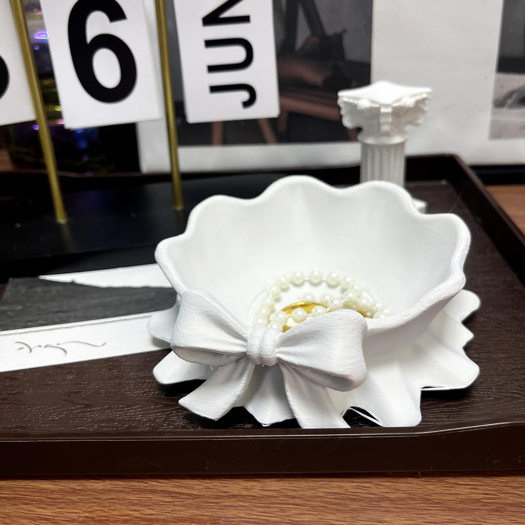 Cute Bowknot Shaped Jewelry Organizer Home Desktop Storage Tray Decor Display Holder for Ring Earrings Living Room Bedroom Decor