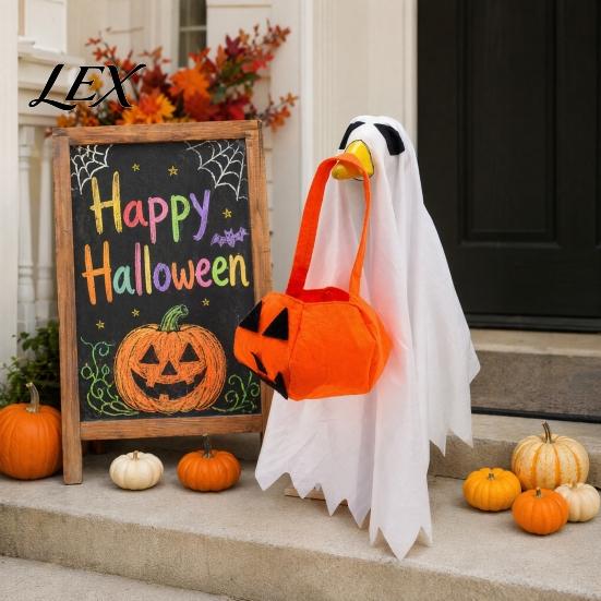 Spooky Costume Set Halloween Ghost Goose Outfit, Lawn Porch Clothes, Fall Exquisitely Crafted for Outdoor Patio Yard Decoration