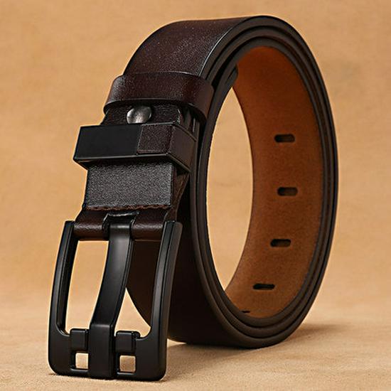Men's Genuine Leather Extra-Long Black Plus Size Belt