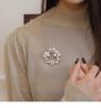 Trendy Pearl Rhinestone Flower Wreath Brooch For Women Unisex Elegant Zircon Round Brooches Clothing Office Accessories Jewelry