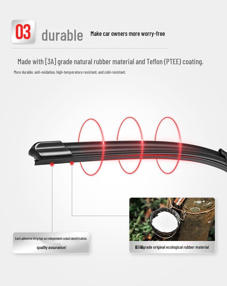 Premium Frameless Wiper Blades for Geely SC5-RV: Fits Front Windshield of All Models