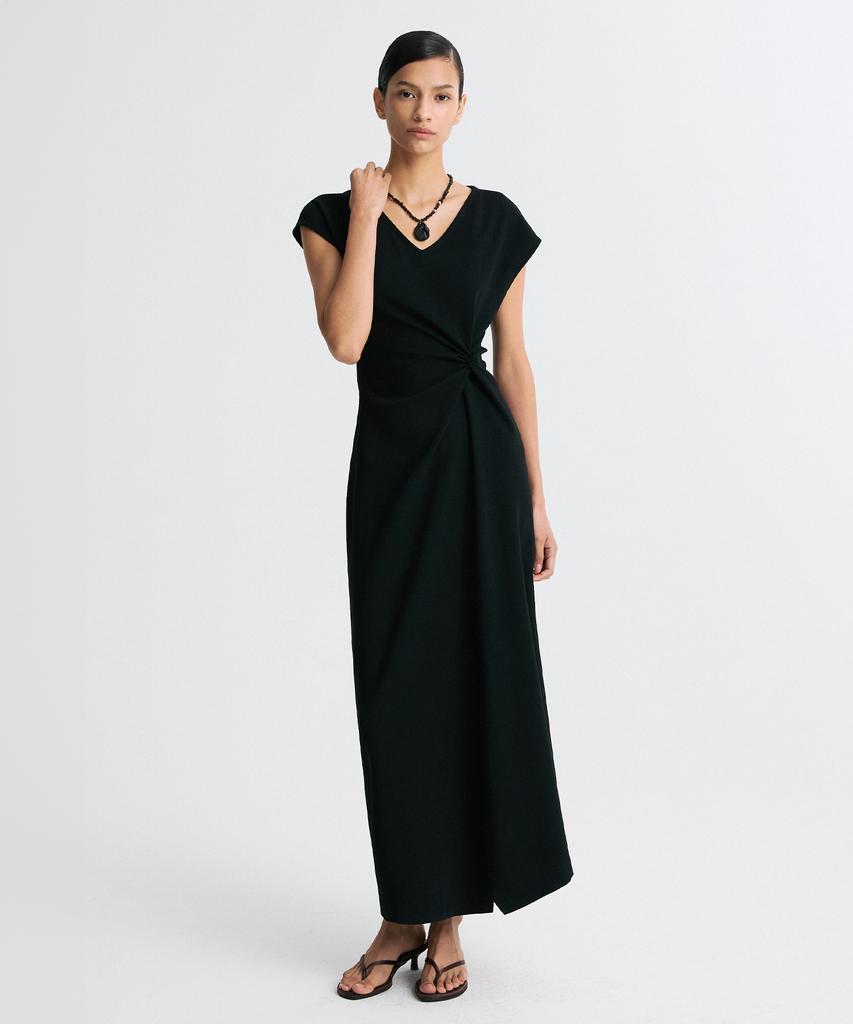 Rie Twisted Waist Asymmetric Hem Dress