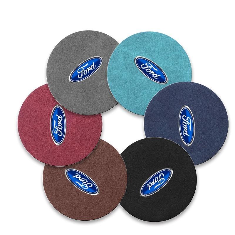 Badge Car Cup Coaster Waterproof Non-Slip Sift-Proof Spill Saucer For Ford F150 Focus Ranger Fiesta Transit Mustang Mondeo MK2 MK3 Fusion