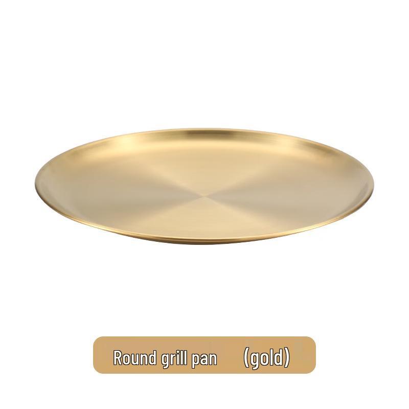 Shengjia Stainless Steel Round Buffet Plate Set 26cm (Set of 5)