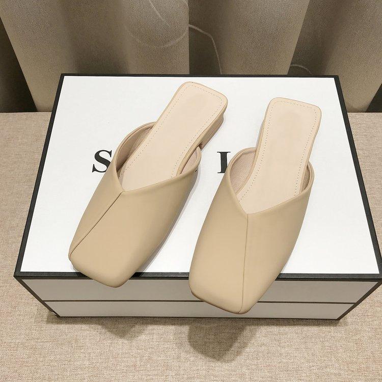 Fashion Hot Selling Square Toe Elegant Flats Women Slippers Designer Casual Soft Mules Shoes 2025 Spring New Trend  Walking Zapatillas