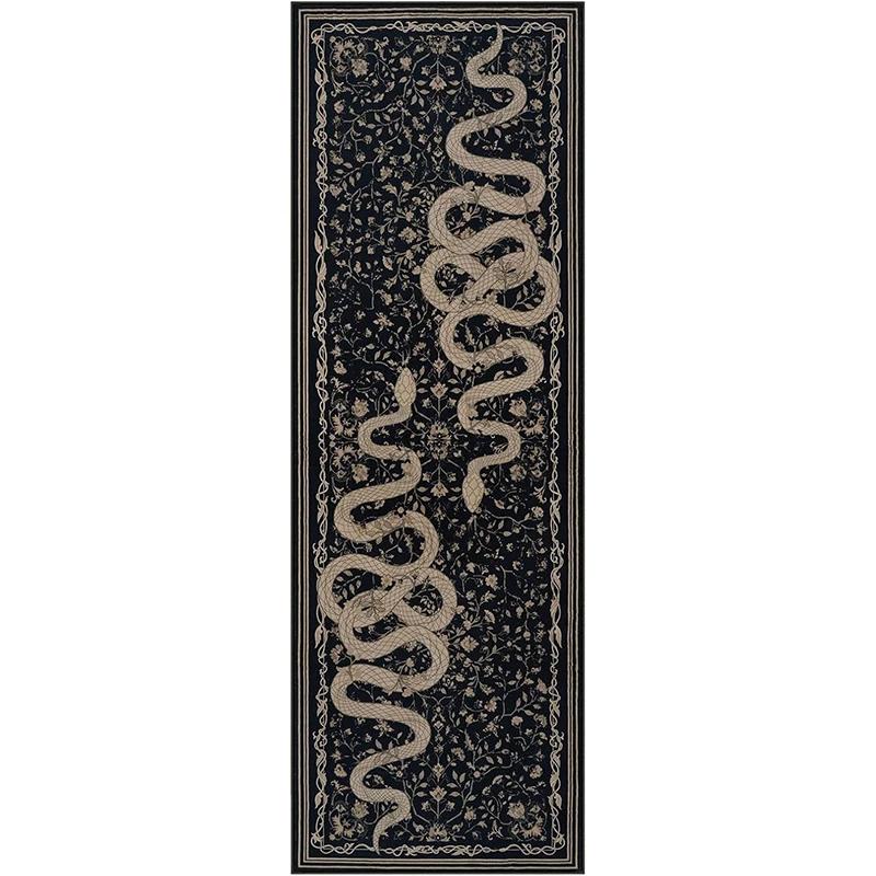 Hallway Carpet Runner Rug Black Long Carpets Corridor Machine Washable Bedroom Kitchen Floor Mat Elegant Home Decoration Rugs