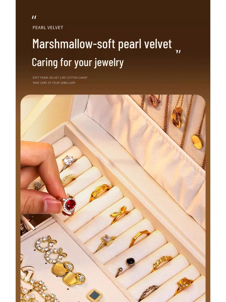 Elegant Jewelry Storage Box with Multi-Functional Drawers for Rings, Earrings, Necklaces, and Ornaments - Perfect for Home Display.