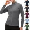 Women's Casual Outerwear Full Zip Slim Fit Lightweight Sport Running Track Jacket With Pockets