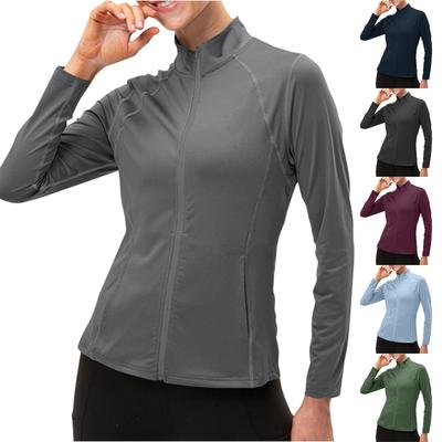 Dámská lehká sportovní bunda na zip, slim fit, na běhání, s kapsami