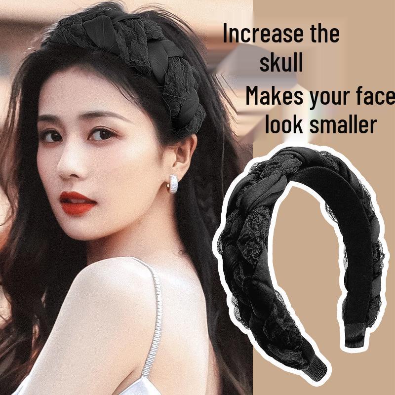 

2022 Trendy Organza & Lace Chain Braided Headband Hair Clip