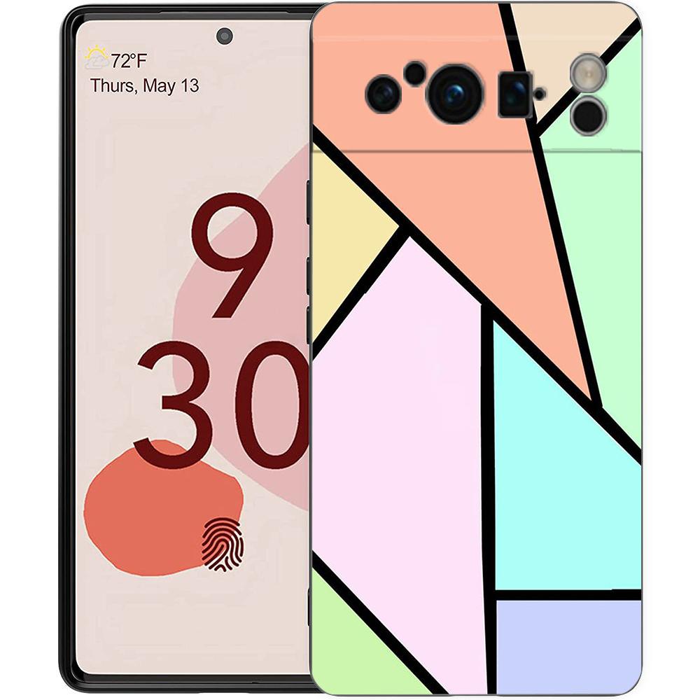 For Google Pixel 10 Pro Phone Case Pixel 9 Pro XL TPU Case Pixel 8 Pro 9A 8A 7A 7 6A 6 Pro Soft Cover Color Geometry Marble