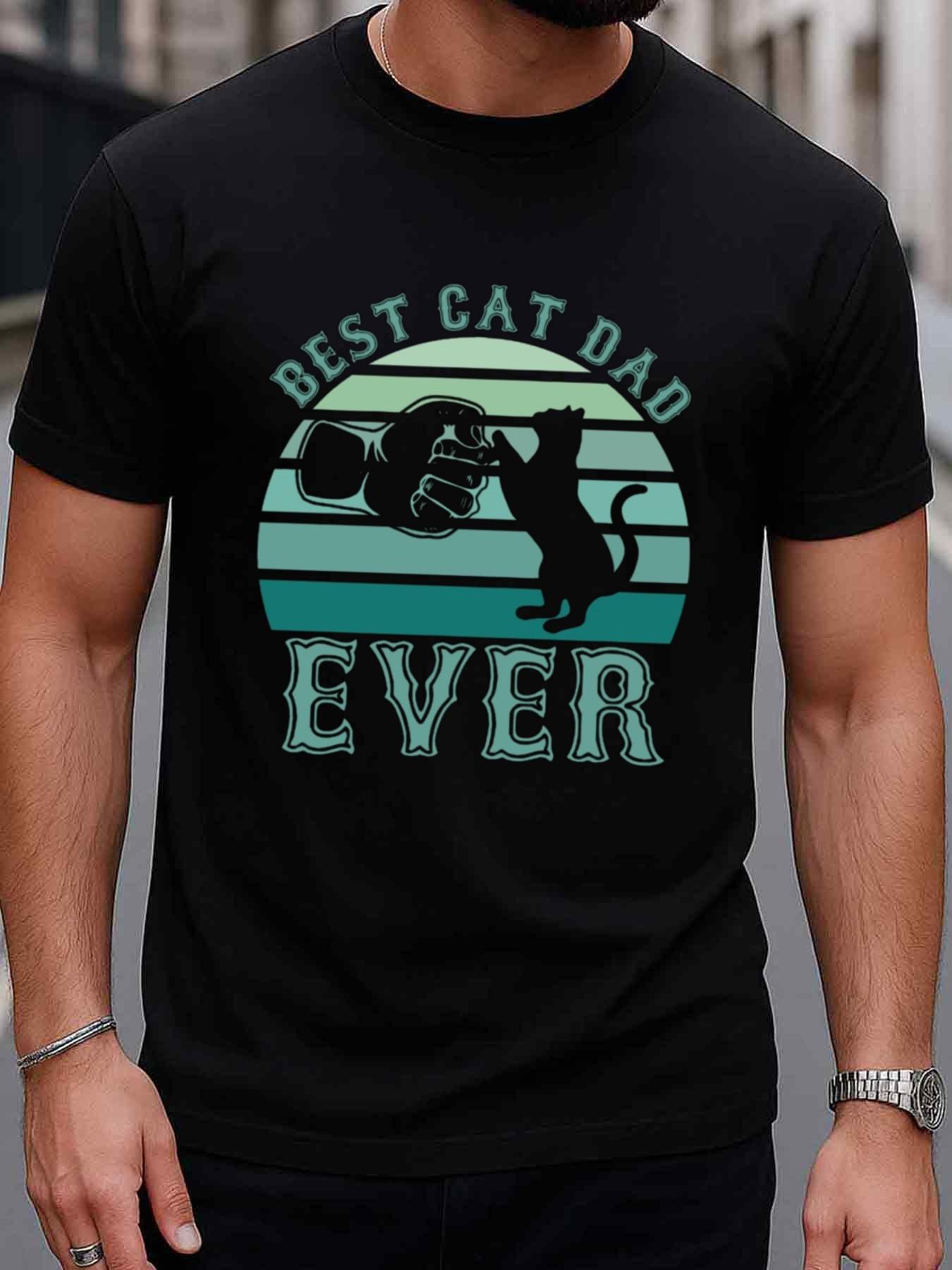 

Top Pick Mens Funny Best Cat Dad Ever Graphic TShirt 4XL