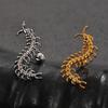 Personality Retro Gold Color Stainless Steel Centipede Insect Piercing Stud Earrings for Women Men Jewelry Gift Does Not Fade