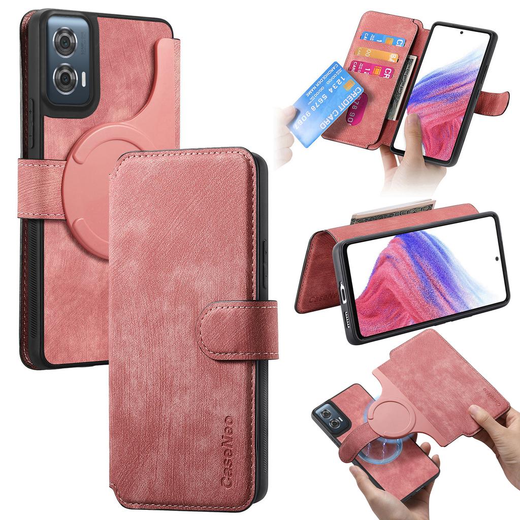 For Motorola Edge 50 Fusion 5G Magnetic Case CASENEO Detachable Leather Phone Wallet Cover