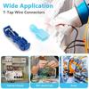 T Tap Wire Connectors, 60/40Pcs Self-Stripping With Nylon Fully Insulated Male Quick Disconnect Splice T Type Electrical Wire