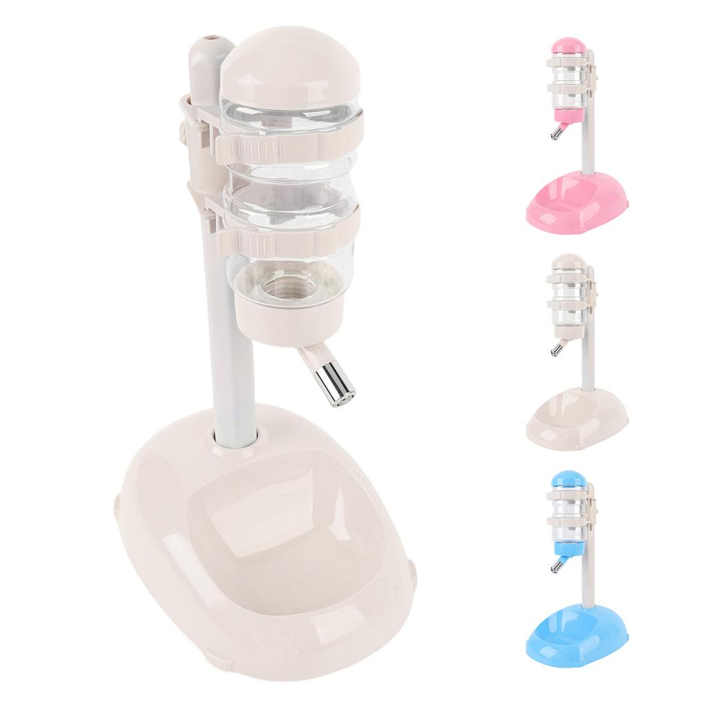 Universeller stehender Trinkbrunnen und Futterspender für Haustiere, höhenverstellbar, 500 ml Fassungsvermögen, stehender automatischer Wasserspender für Welpen