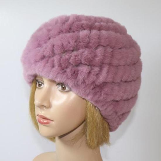 Hot Sale Russian Lady Natural Real Rex Rabbit Fur Hats Women Knitted Outdoor Rex Rabbit Fur Hat New Warm Real Fur Caps