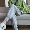 Women's Gray Loose Harem Joggers - Spring/Autumn, Casual Slimming Fit, Unisex Style