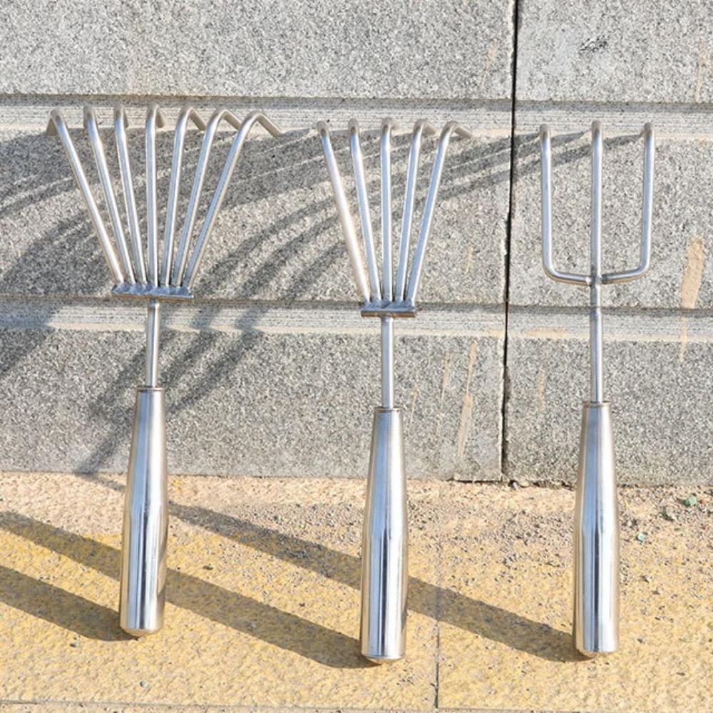 Ulepszona stal nierdzewna do wyrywania chwastów Kute grabie ogrodowe do spulchniania gleby i usuwania chwastów