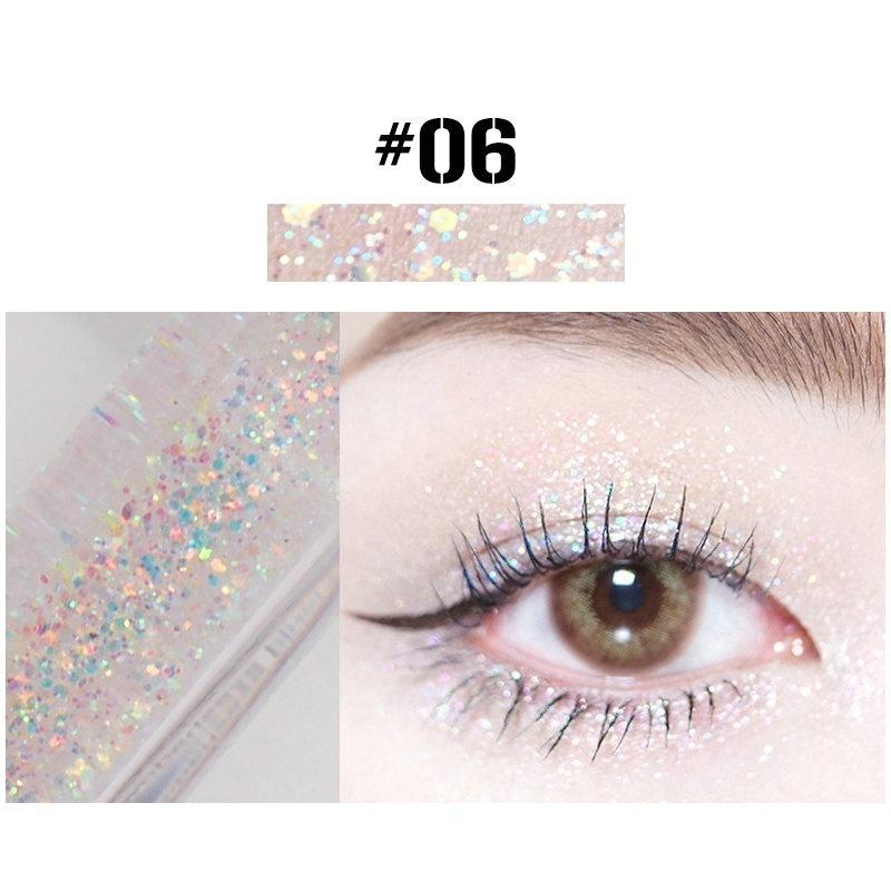 1pcs 10 Colors Liquid Eyeshadow for Women Diamond Shimmer Highlighters Long Lasting Shine Eye Shadow Makeup for Party Wedding