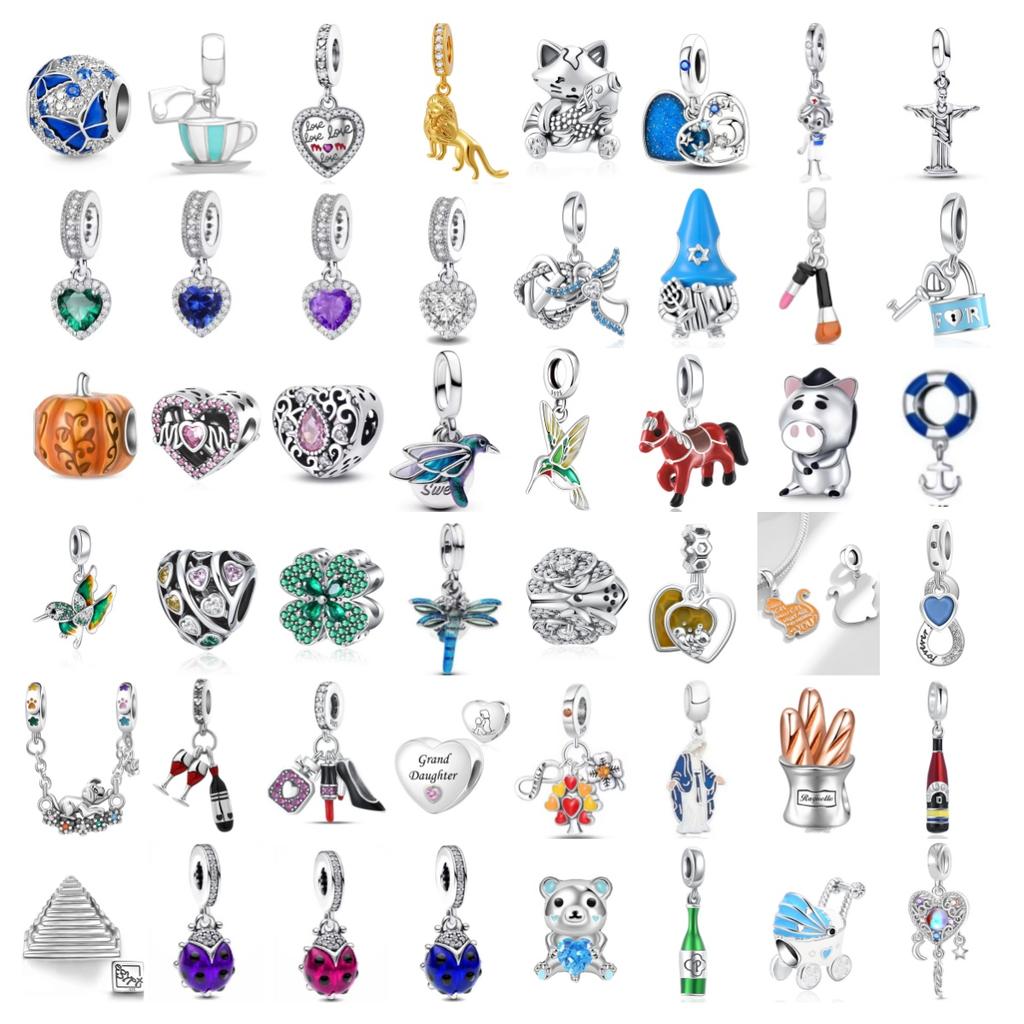 Europe Copper Bottle Moon Star Charm Fit Original Bracelet Jewelry Beauty Pendant Sparkling Lion Bead Dangle