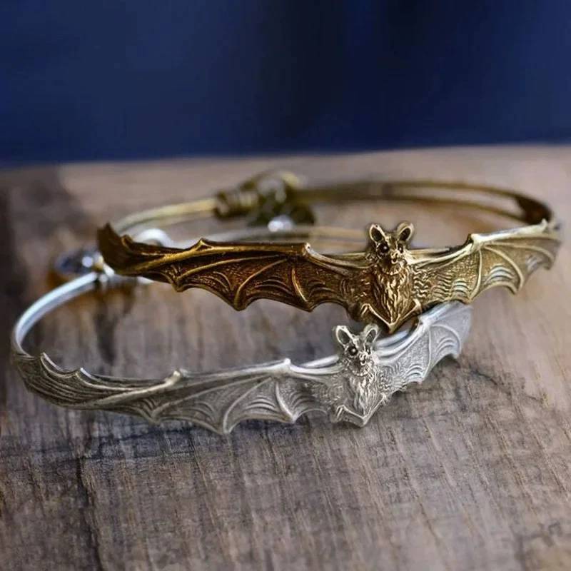 Gothic Bat Bracelet Alloy Jewelry Punk Style Unisex Accessory For Halloween