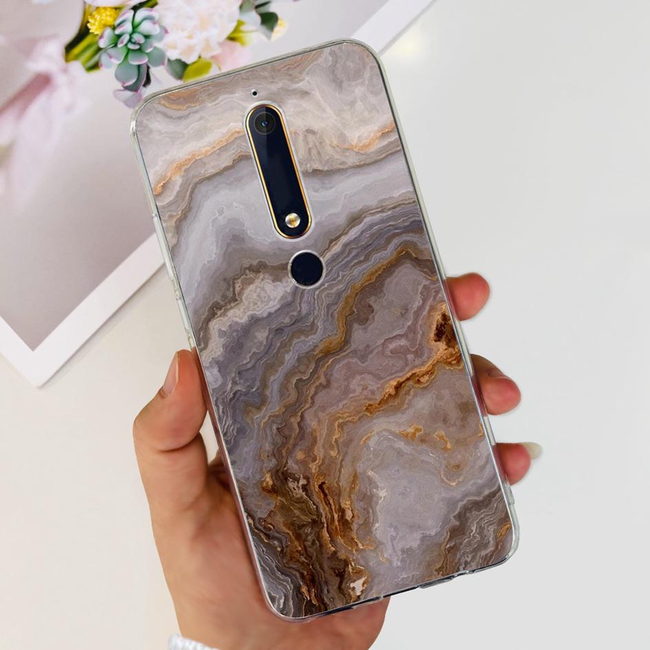 For Nokia 6 2018 Case Fashion Flower Soft Silicone Bumper For Nokia 6.1 Cover TA-1043 TA-1045 TA-1054 TA-1050 TA-1068 Phone Case