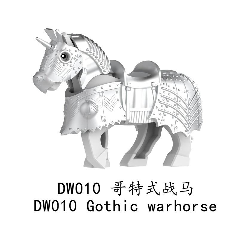 MOC Medieval Wolf Building Blocks Castle Army Knight Soldiers Figures Mount Animal Bricks Toys Gift DF004