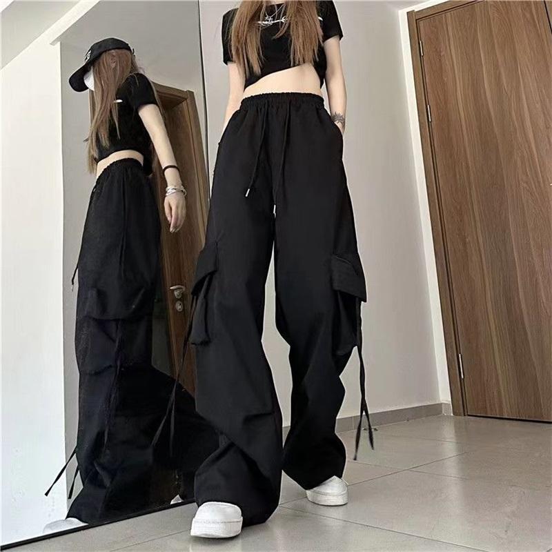 Casual Pants Women's Straight Drape Wide-leg Overalls, High-waisted And Thin Long Pants