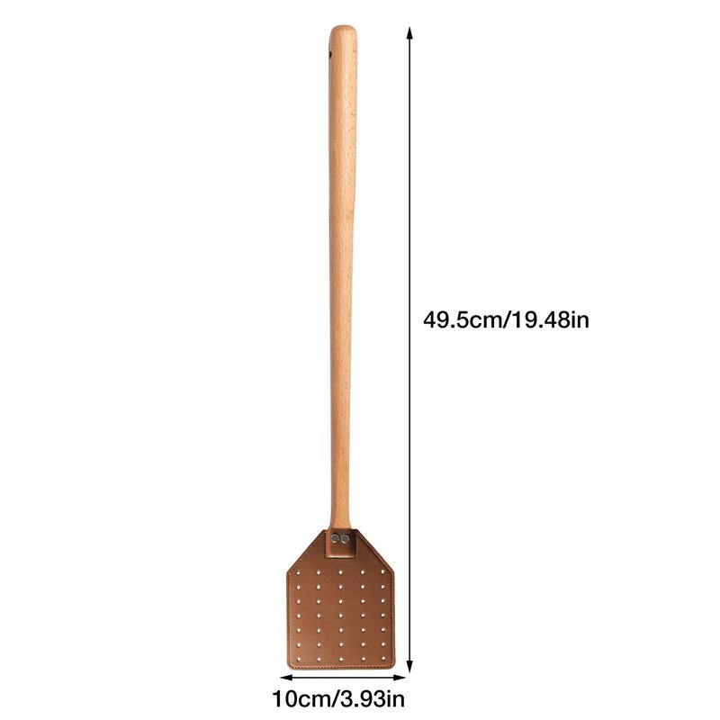 Creative Fly Swatter Leather Fly Swatter Leather Long Handle Heavy Duty Fly Swatter Portable Flyswatter for Home Living Room
