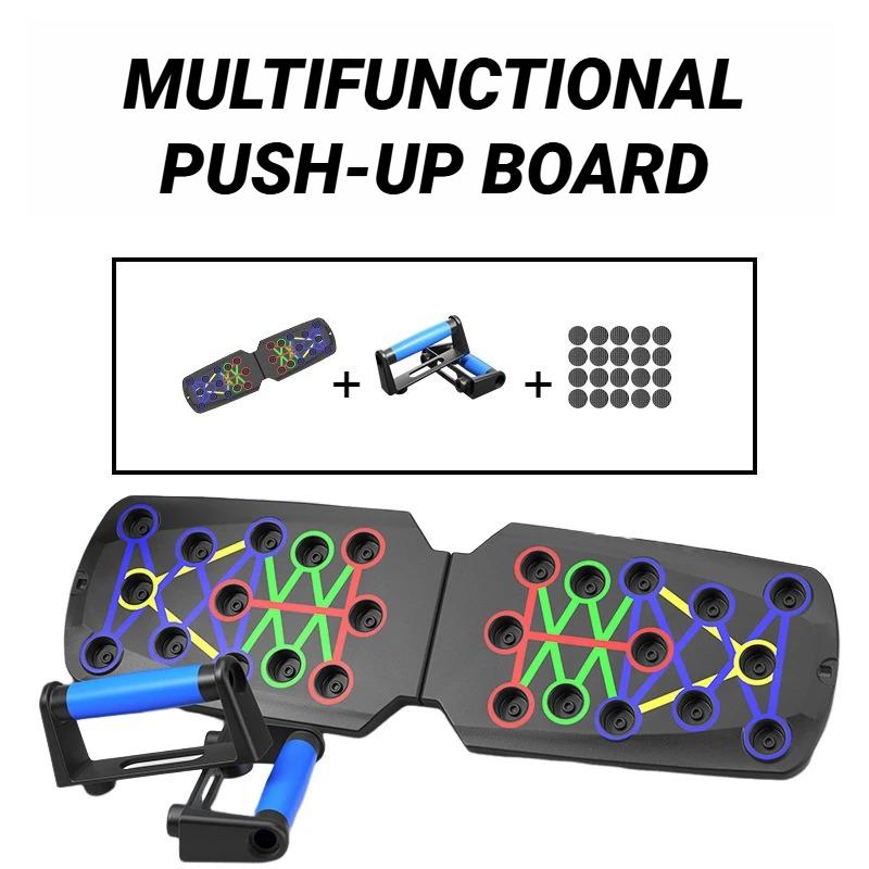 Portable Multifunctional Push Up Board for Home Workout Foldable Fitness Training Device with Resistance Bar
