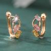 Multicolor Zircon Stone Hoop Earrings for Women with Elegant Design and Durable Metal Setting Suitable for Daily Wear and Special Occasions