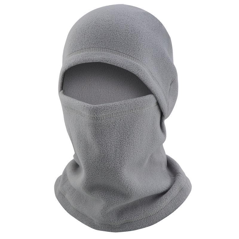 

Зимний флисовый капюшон с защитой ушей - теплая, ветрозащитная, плотная маска для езды на велосипеде светло-серый