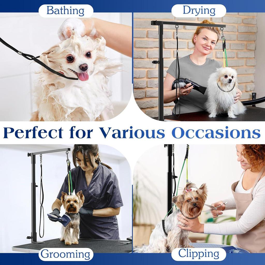 Foldable Black Iron Pet Grooming Stand with Adjustable Height