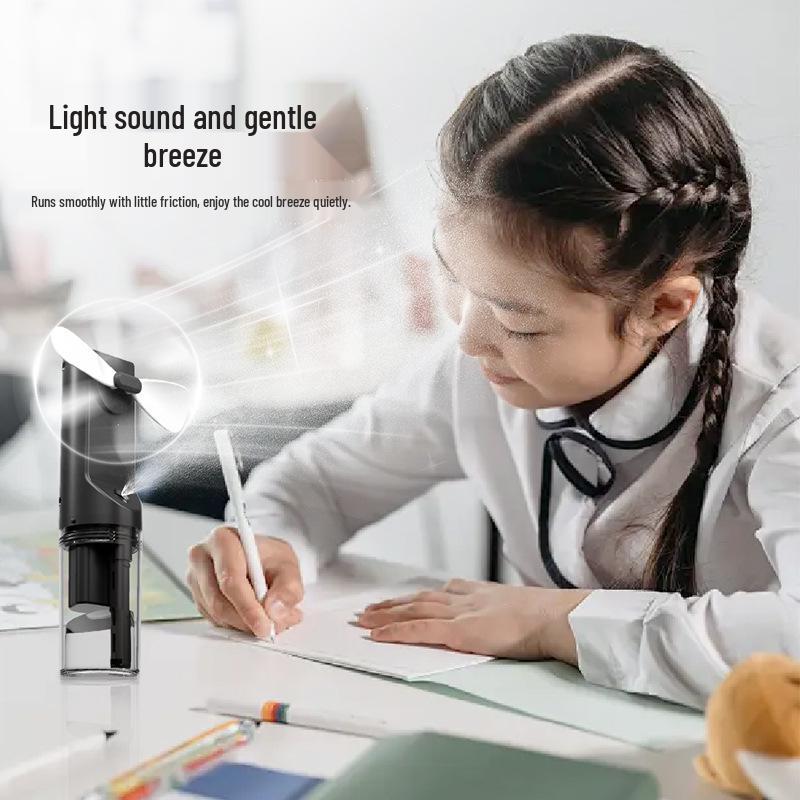 Portable Mini Cartoon Fan & Humidifier: Children's Handheld Water Spray