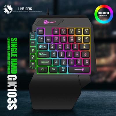 Limei GK103S Adattatore per tastiera e mouse da gioco luminoso con una mano