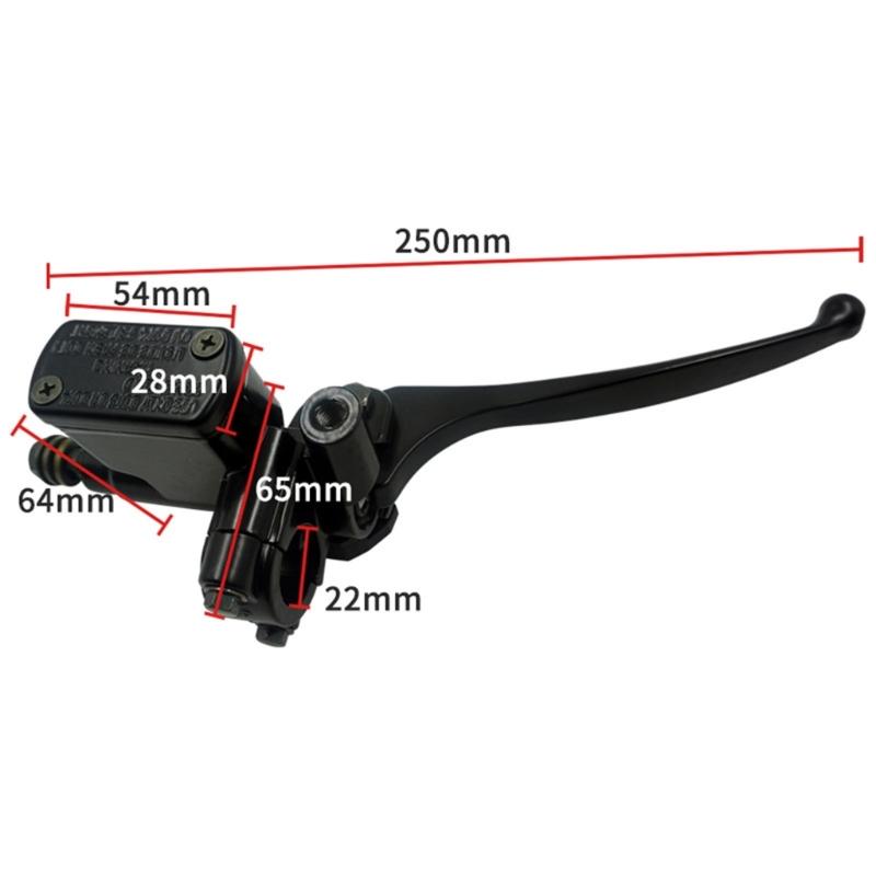 Front Brake Cylinder Lever Assembly for ZX50 AF17 AF18 AF27 AF28 AF34 AF35, Right Motorcycle Handlebar Control with Black Reservoir Housing
